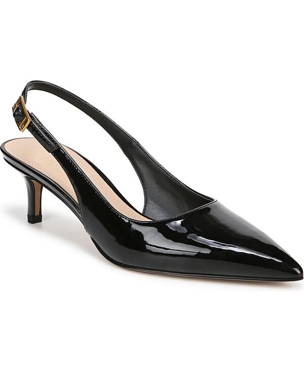 フランコサルト レディース シューズ パンプス Franco Sarto Women Kate Pointed Toe Slingback Pumps Black Faux Patent ブラック