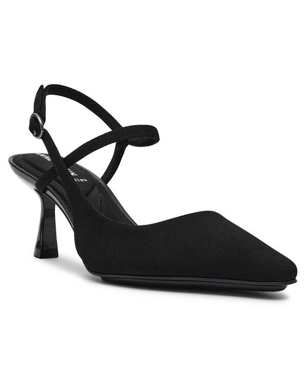 アンクライン レディース シューズ パンプス Anne Klein Women's Cosmo Pointed Toe Slingback Pumps Black Stretch ブラック