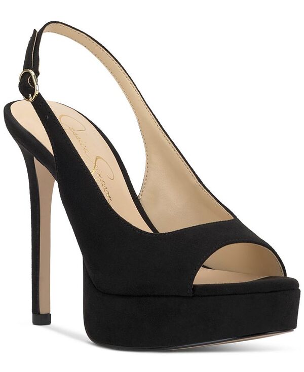 ジェシカシンプソン レディース シューズ パンプス プラットフォーム Jessica Simpson Women's Sibilla Slingback Platform Stiletto Pumps Black Nubuck ブラック｜ReVida 店