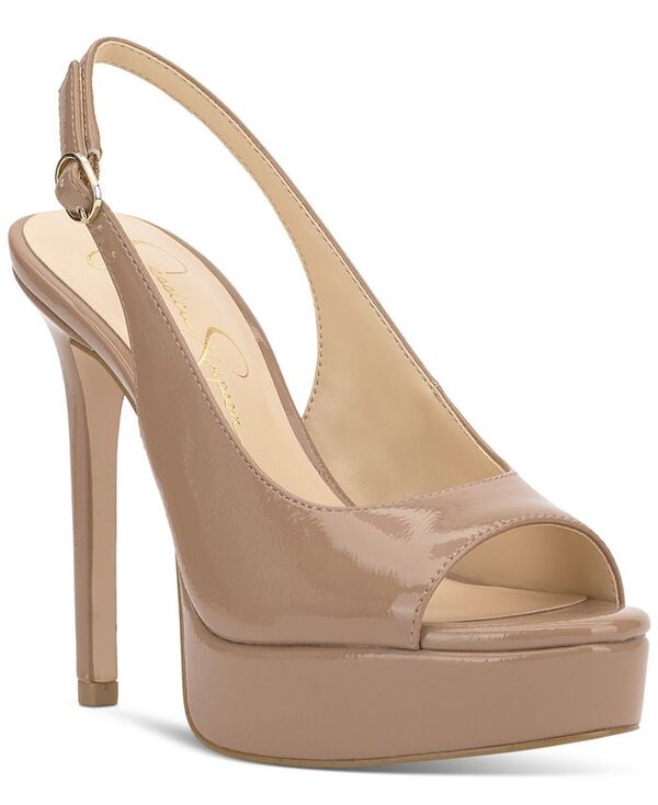 ジェシカシンプソン レディース シューズ パンプス プラットホーム Jessica Simpson Women\u0027s Sibilla Slingback Platform Stiletto Pumps Chai Latte Patent 靴-パンプス