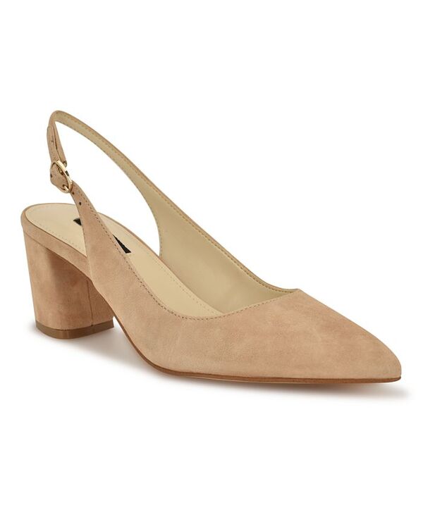 ナインウェスト レディース シューズ パンプス ヒール Nine West Women's Kamsee Block Heel Slingback Pumps Light Natural Suede