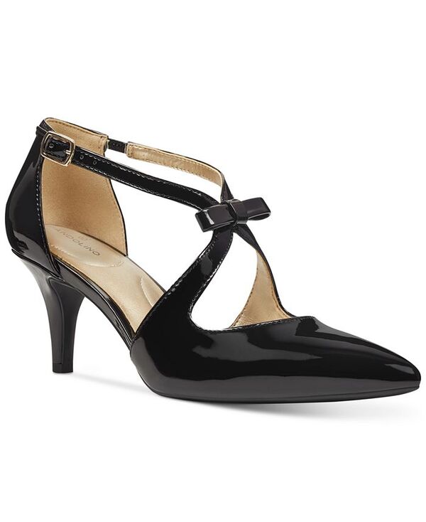 バンドリーノ レディース シューズ パンプス ヒール Bandolino Women's Zeffer Strappy Bow Kitten Heel Pumps Black Patent ブラック｜ReVida 店
