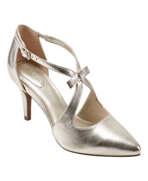 バンドリーノ レディース シューズ パンプス ヒール Bandolino Women's Zeffer Strappy Bow Kitten Heel Pumps Gold ゴールド