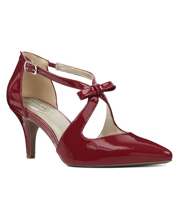 バンドリーノ レディース シューズ パンプス ヒール Bandolino Women's Zeffer Strappy Bow Kitten Heel Pumps Red Patent レッド