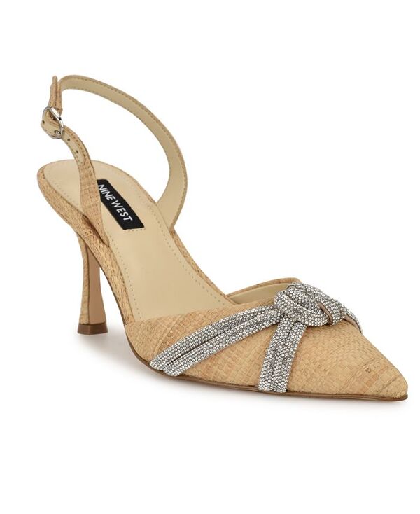 ナインウェスト レディース シューズ パンプス Nine West Women's Deby Embellished Slingback Stiletto Pumps Light Natural