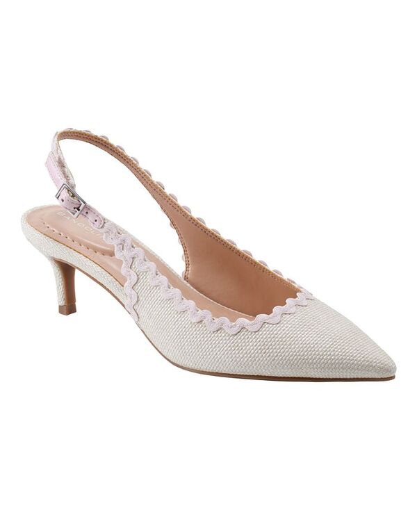 バンドリーノ レディース シューズ パンプス ヒール Bandolino Women's Albas Kitten Heel Slingback Pumps Ivory/Pink アイボリー