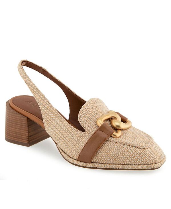 エアロソールズ レディース シューズ パンプス ヒール Aerosoles Women's Allure Almond Toe Slingback Heels Natural Raffia