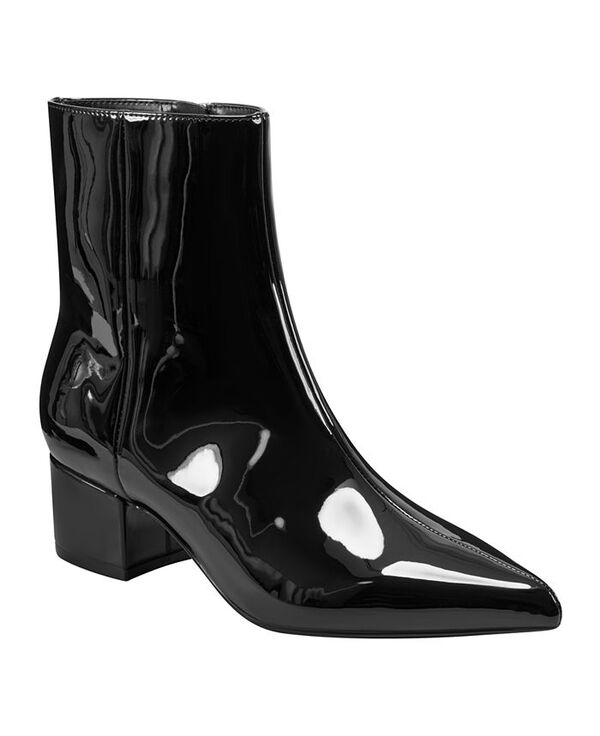 マークフィッシャー レディース シューズ ブーツ・レインブーツ アンクル ブーツ ヒール Marc Fisher Women's Gismo Block Heel Ankle Dress Booties Black Patent Leather ブラック