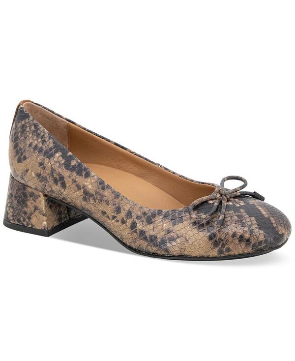 ジェントルソウルズ レディース シューズ パンプス 踵 Gentle Souls Gentel Souls Women\u0027s Lancine Block Heel Pumps Brown Snake Leather 赤銅色