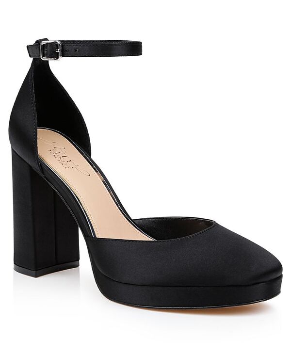 ジュウェルダグレイミシュカ レディース シューズ パンプス プラットフォーム Jewel Badgley Mischka Women's Stephanie Closed Toe Platform Pumps Black Satin ブラック