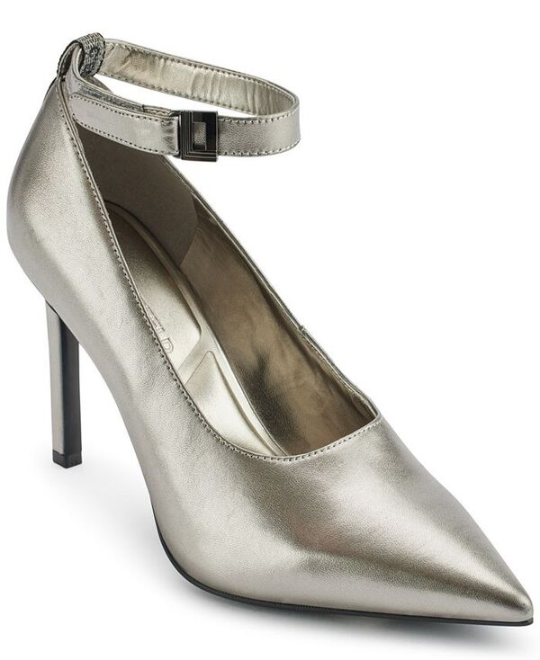 長い巻き毛 ラガーフェルド レディース シューズ パンプス アンクル KARL LAGERFELD PARIS Women\u0027s Sury Ankle Strap Pumps Pewter ピューター