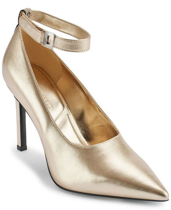 長い巻き毛 ラガーフェルド レディース シューズ パンプス アンクル KARL LAGERFELD PARIS Women\u0027s Sury Ankle Strap Pumps White gold 白いこと