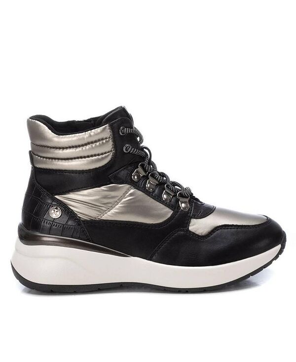 キシタイ レディース シューズ ブーツ・レインブーツ XTI Women's Sport Wedge Booties By Black ブラック｜ReVida 店