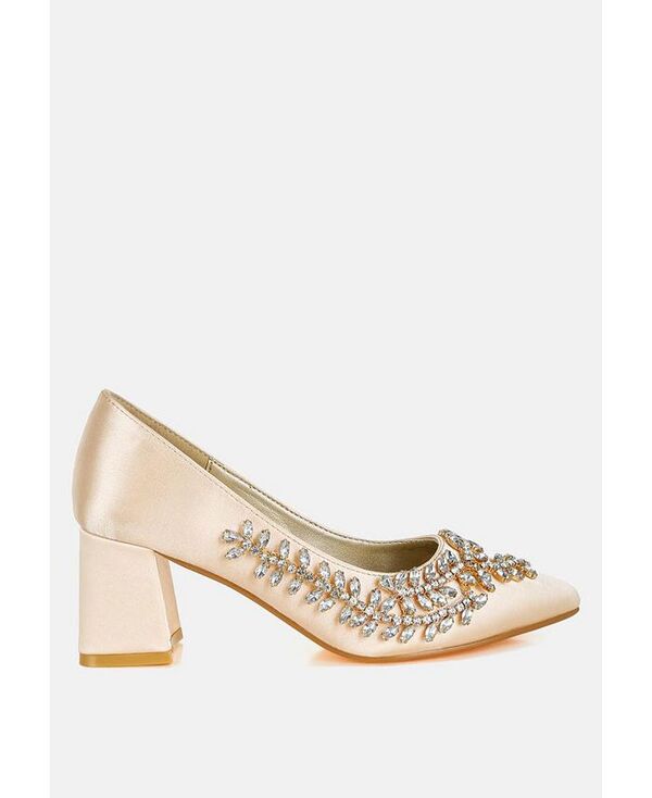 ロンドンラグ レディース シューズ パンプス サテン London Rag Abatina Satin Diamante Embellished Pumps Beige ベージュ