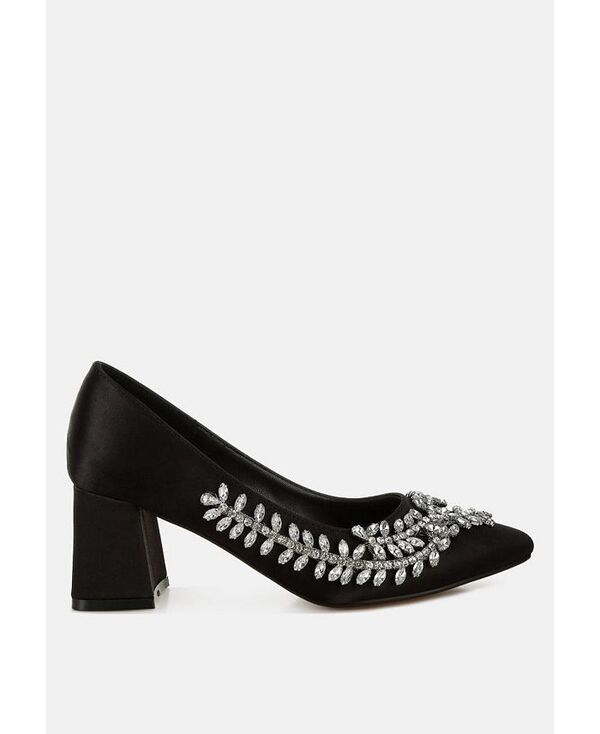 ロンドンラグ レディース シューズ パンプス サテン London Rag Abatina Satin Diamante Embellished Pumps Black ブラック