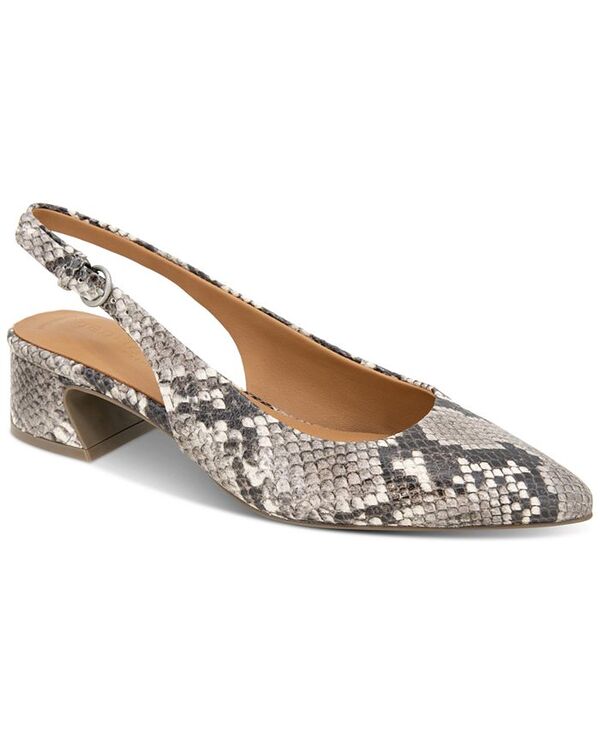 ジェントルソウルズ レディース シューズ パンプス ヒール Gentle Souls Women's Georgia Slingback Block-Heel Pumps Black White ホワイト｜ReVida 店