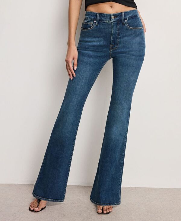 グッドアメリカン レディース ボトムス デニムパンツ ジーンズ Good American Women's Good Legs Flare Jeans Blue ブルー|ReVida 店
