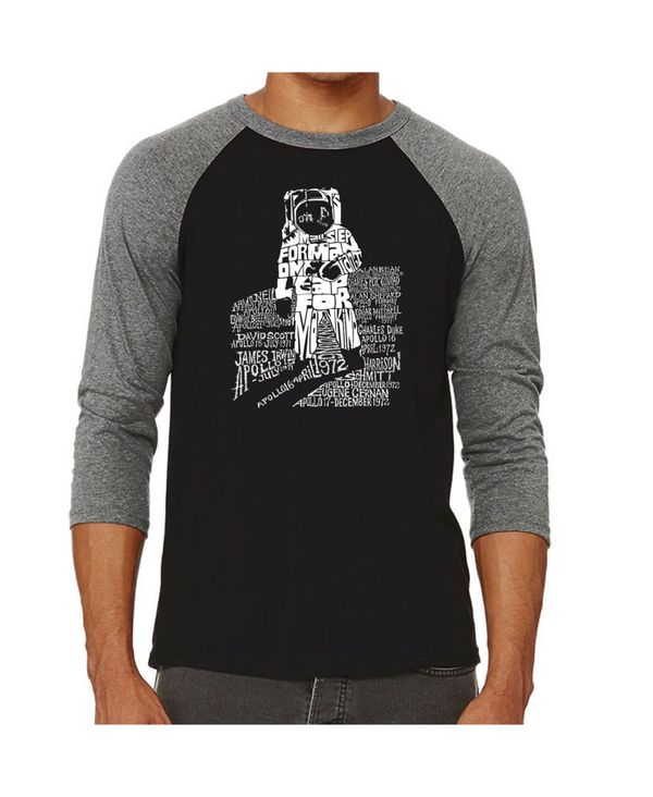 安心の定価販売 エルエーポップアート メンズ Tシャツ トップス Astronaut Men S Raglan Word Art T Shirt Gray 正規品 Aqsasport Org