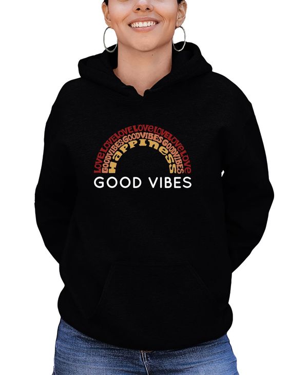 楽天カード分割 楽天市場 エルエーポップアート レディース シャツ トップス Women S Word Art Good Vibes Hooded Sweatshirt Black Revida 楽天市場店 高い素材 Caronova Sa Com