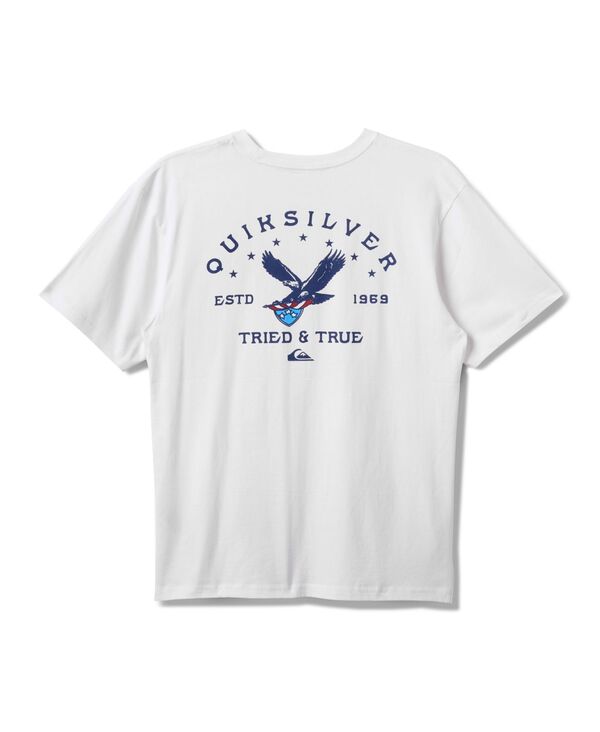 クイックシルバー メンズ トップス Tシャツ Quiksilver Men's Eagle Usa Short Sleeve T-shirt White ホワイト