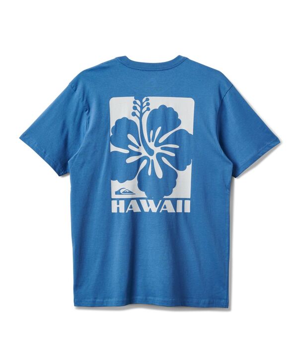 クイックシルバー メンズ トップス Tシャツ Quiksilver Men's Hawaii Hibiscus Short Sleeve T-Shirt Copen Blue ブルー