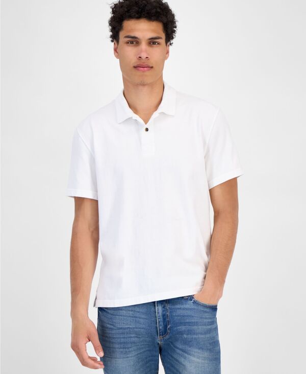 サンストーン メンズ トップス ポロシャツ Sun + Stone Men's Sun Faded Short Sleeve Polo Shirt Bright White ホワイト|ReVida 店