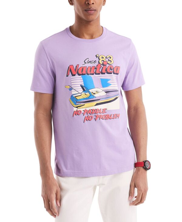 ナウティカ メンズ トップス Tシャツ グラフィック Nautica Men's Retro Vibe Classic-Fit Graphic T-Shirt Viola