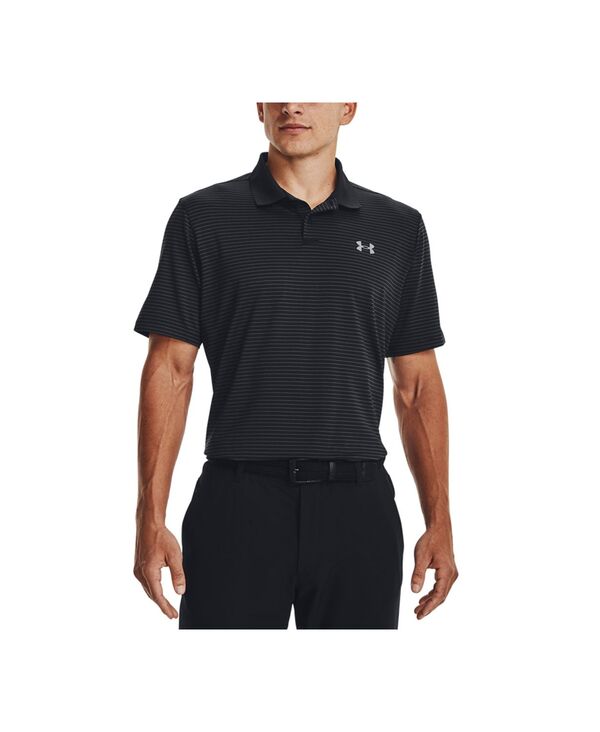アンダーアーマー メンズ トップス ポロシャツ プリント シャツ ロゴ Under Armour Men's Matchplay Printed Logo Polo Shirt Black / Pitch Gray / Pitch Gray ブラック｜ReVida 店 15,386円