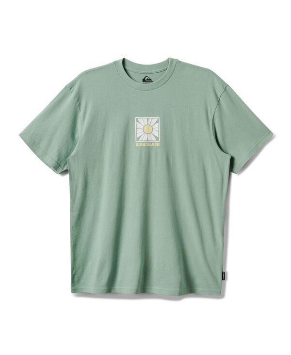 クイックシルバー メンズ トップス Tシャツ Quiksilver Men's Bloomy Short Sleeve T-Shirt Herb|ReVida 店