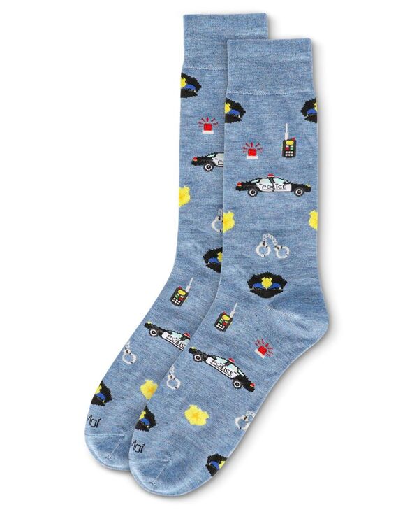 メモイ メンズ アンダーウェア 靴下 MeMoi Men's Occupation Novelty Crew Socks Police
