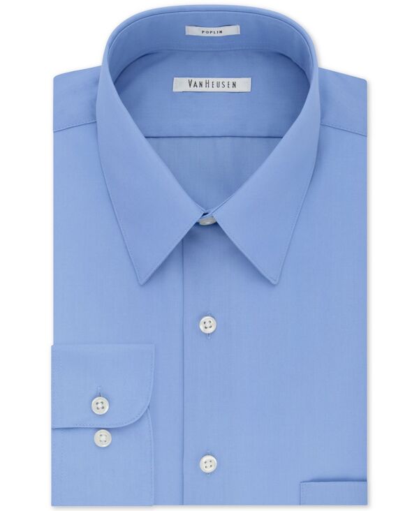 ヴァンハウセン メンズ トップス シャツ Van Heusen Men's Poplin Dress Shirt Classic & Athletic Fit Cameo Blue ブルー