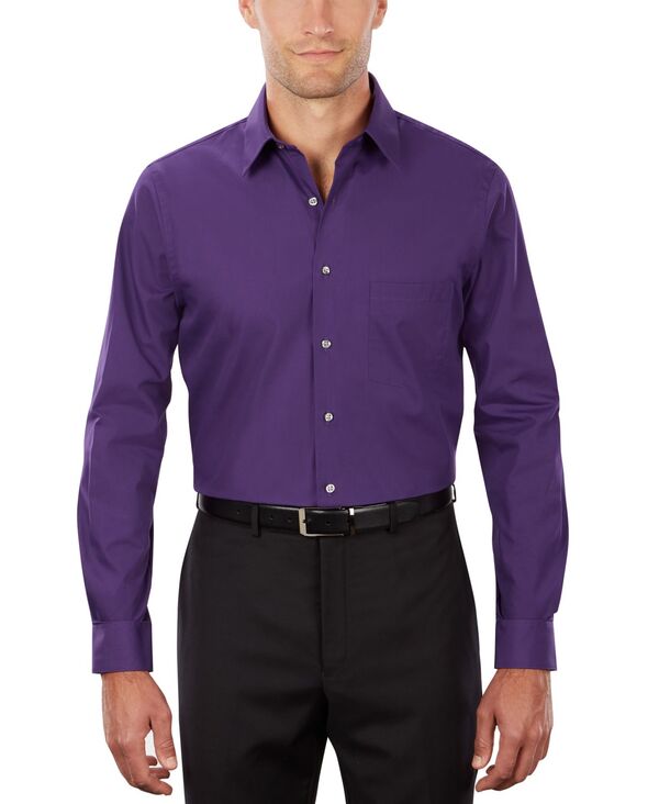 ヴァンハウセン メンズ トップス シャツ Van Heusen Men's Poplin Dress Shirt Classic & Athletic Fit Purple Velvet パープル｜ReVida 店 8,495円