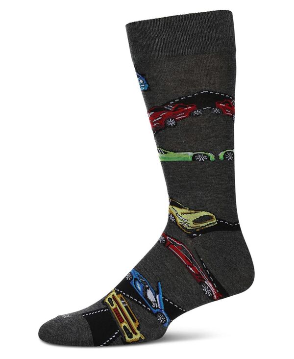 メモイ メンズ アンダーウェア 靴下 MeMoi Men's Cars Crew Socks Charcoal heather チャコール