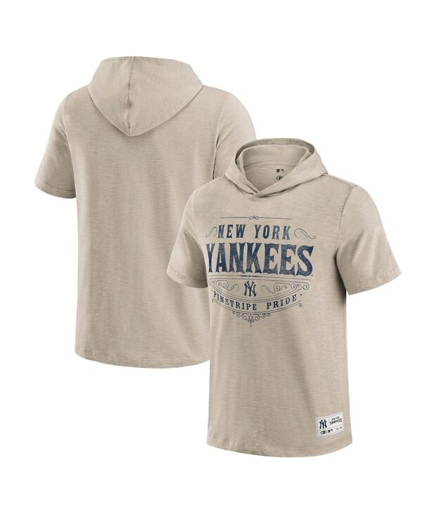 ファナティクス メンズ トップス Tシャツ Fanatics Men's Tan New York Yankees Hooded T-Shirt Tan タン