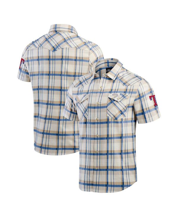 ファナティクス メンズ トップス シャツ Fanatics Men's Royal Texas Rangers Plaid Full-Snap Shirt Royal チェック