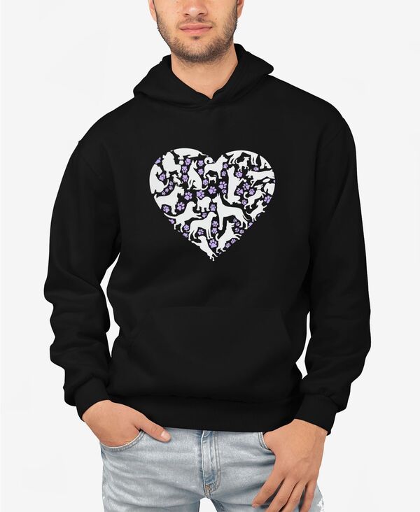 エルエーポップアート メンズ アウター パーカー・スウェット スウェット シャツ LA Pop Art Men's Dog Heart Word Art Hooded Sweatshirt Black ブラック｜ReVida 店