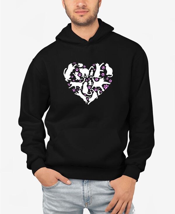 エルエーポップアート メンズ アウター パーカー・スウェット スウェット シャツ LA Pop Art Men's Cat Heart Word Art Hooded Sweatshirt Black ブラック