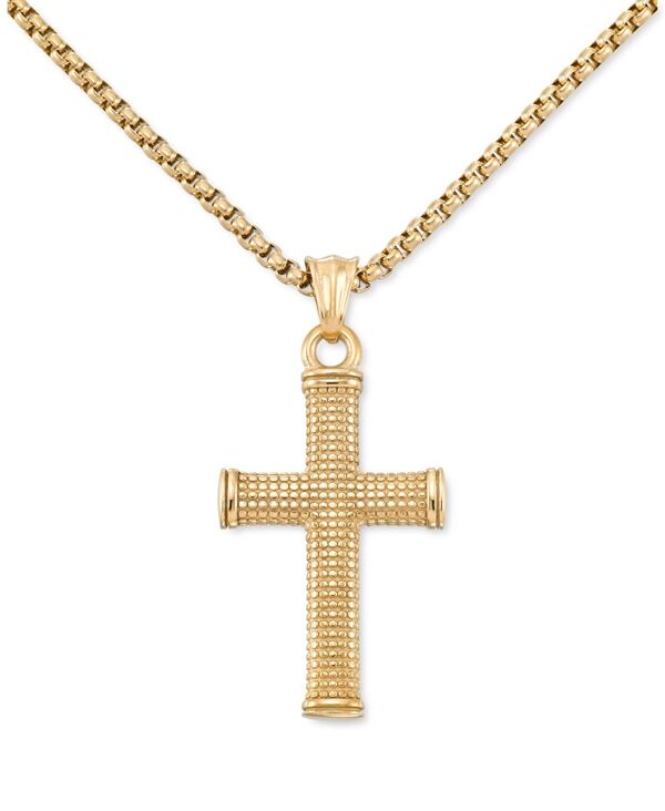 シモン アイ スミス メンズ アクセサリー ネックレス・チョーカー・ペンダントトップ Tシャツ レース LEGACY for MEN by Simone I. Smith Textured Cross 24 Pendant Necklace-Tone Ion-Plated Stainless Steel Gold-Tone ゴールド 14,985円