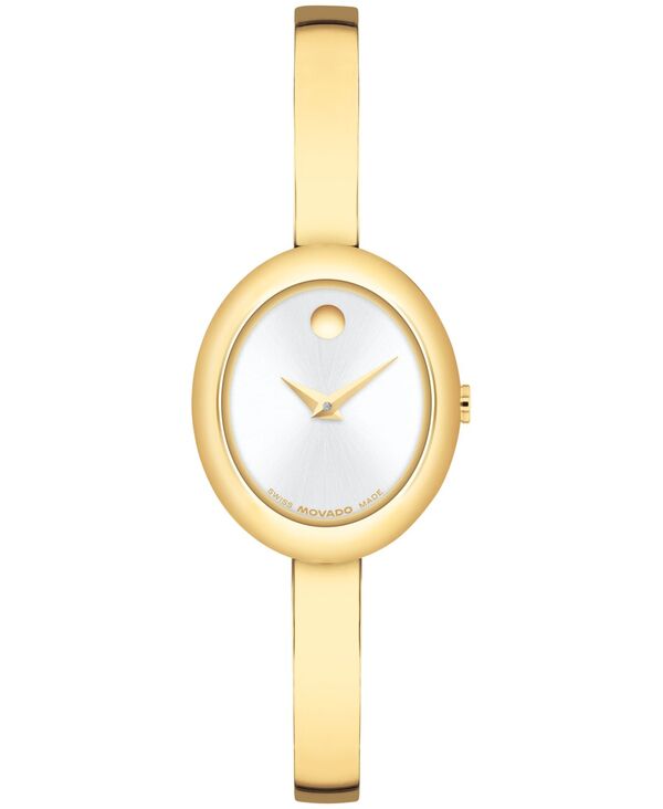 モバド レディース アクセサリー 腕時計 Movado Women's Museum Oval Bangle Swiss Quartz Yellow PVD Watch 22 x 26mm Gold-Tone ゴールド