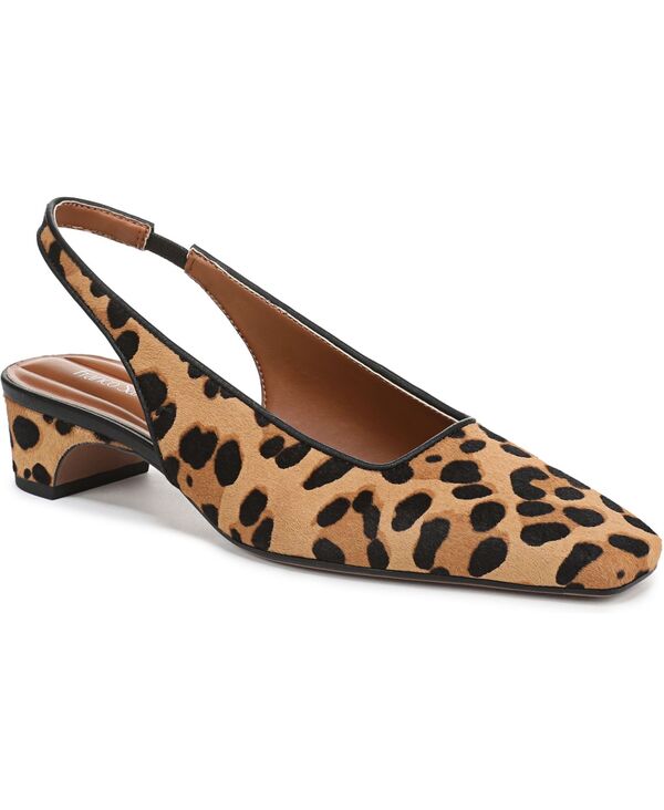 フランコサルト レディース シューズ パンプス Franco Sarto Women's Lyanna Square Toe Slingback Pumps Tan Leopard Print Calf Hair タン