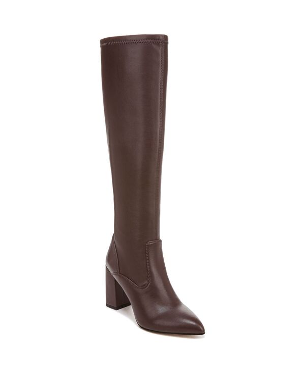 フランコサルト レディース シューズ ブーツ・レインブーツ ヒール Franco Sarto Women's Katherine Block Heel Pointed Toe Knee High Boots Regular & Wide Calf Brown Faux Leather ブラウン