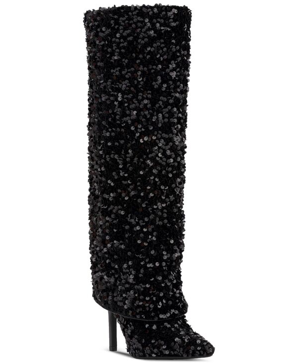 アイ.エヌ.シー インターナショナル コンセプト レディース シューズ ブーツ・レインブーツ I.N.C. International Concepts Women's Skylar Fold Over Cuffed Dress Boots Regular & Wide Calf Black Smooth ブラック|ReVida 店