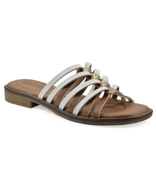 ホワイトマウンテン レディース シューズ サンダル White Mountain Women's Mazy Slip-On Flat Sandals White Smooth ホワイト