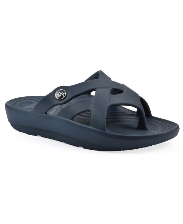 ホワイトマウンテン レディース シューズ サンダル White Mountain Women's Rip Round Toe Flat Sandals Navy ネイビー