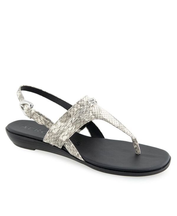 エアロソールズ レディース シューズ サンダル Aerosoles Women's Gemal Thong Open Toe Sandals Roccia Embossed Snake Print Leather