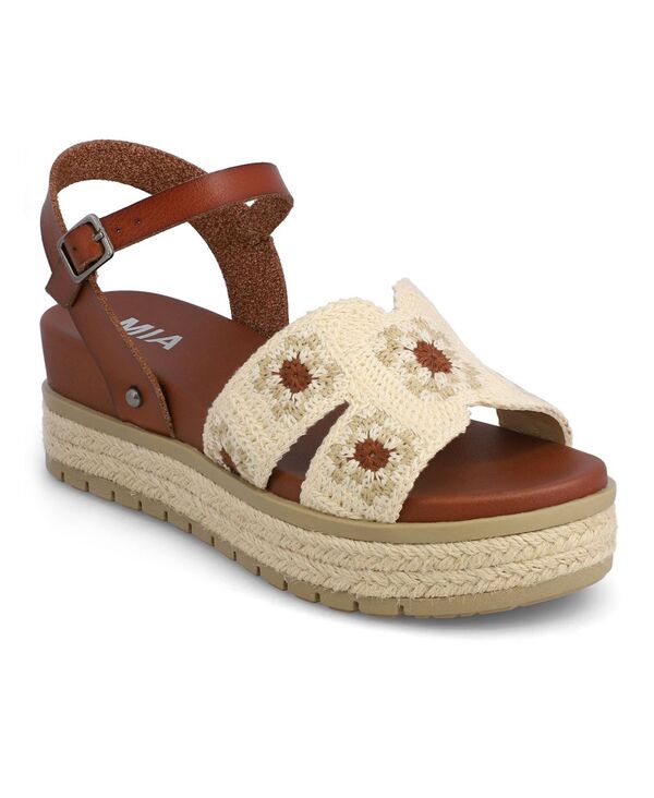 ミア レディース シューズ サンダル MIA Women's Keva Flatform Round Toe Sandals Cognac Bone