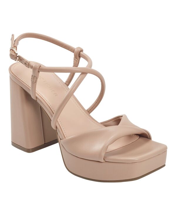 マークフィッシャー レディース シューズ サンダル プラットフォーム ヒール Marc Fisher Women's Glady Crisscross High Block Heel Platform Sandals Light Natural｜ReVida 店