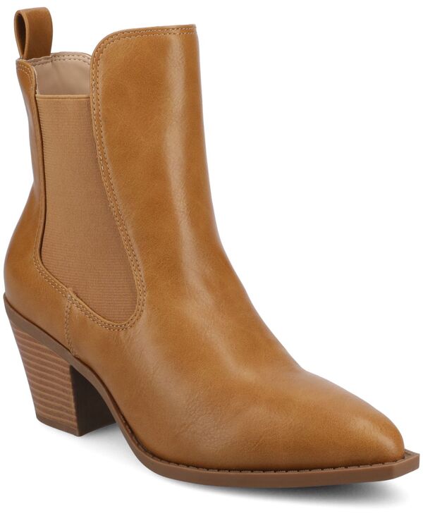 ジュルネ コレクション レディース シューズ ブーツ・レインブーツ チェルシー ブーツ Journee Collection Women's Rosemary Western Comfort Chelsea Booties Tan タン|ReVida 店