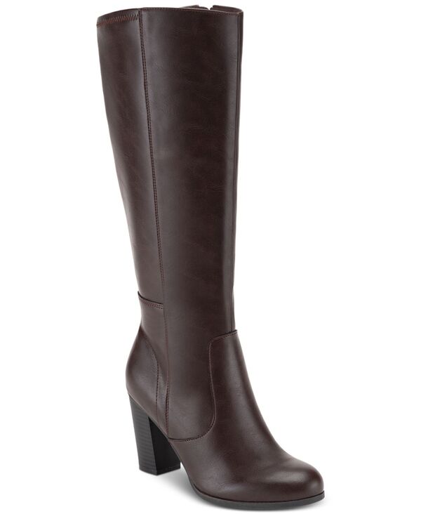スタイルアンドコー レディース シューズ ブーツ・レインブーツ Style & Co Women's Addyy Knee High Dress Boots Regular Wide & Extra-Wide Calf Chocolate チョコレート｜ReVida 店