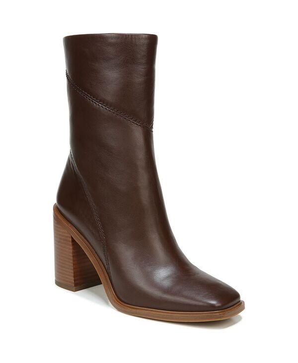 フランコサルト レディース シューズ ブーツ・レインブーツ Franco Sarto Women's Stevie Mid Shaft Boots Regular & Wide Calf Dark Brown Leather ブラウン|ReVida 店